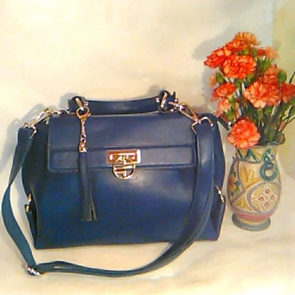 Segolene en cuir Blue Bag